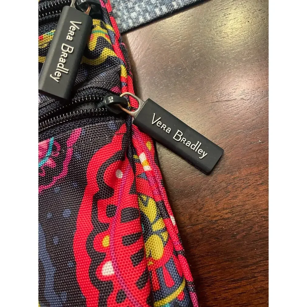 Vera Bradley Twilight Paisley Crossbody triple zipper lighten up 12x12 - Picture 2 of 4